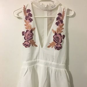 White Choker Romper